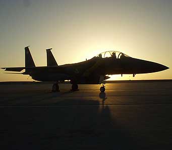 F-16 at sunset